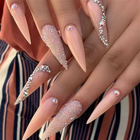 acrylic nails long stiletto